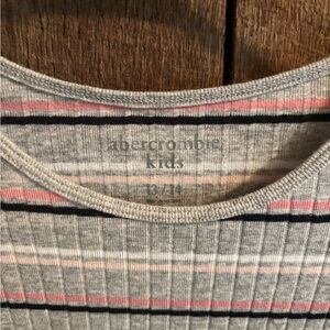Abercrombie Kids Gray and Pink Striped Top